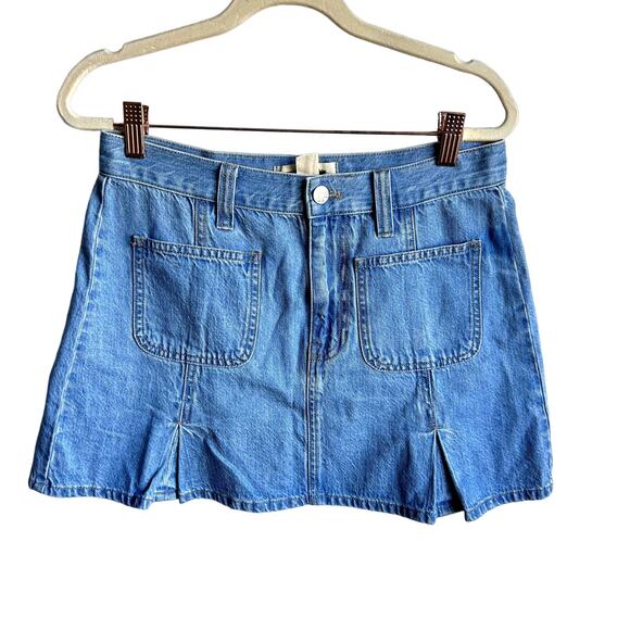 Madewell Pleated Denim Blue Mini Skirt in Stilecrost Wash Women's Size 25 Y2k - Picture 2 of 8